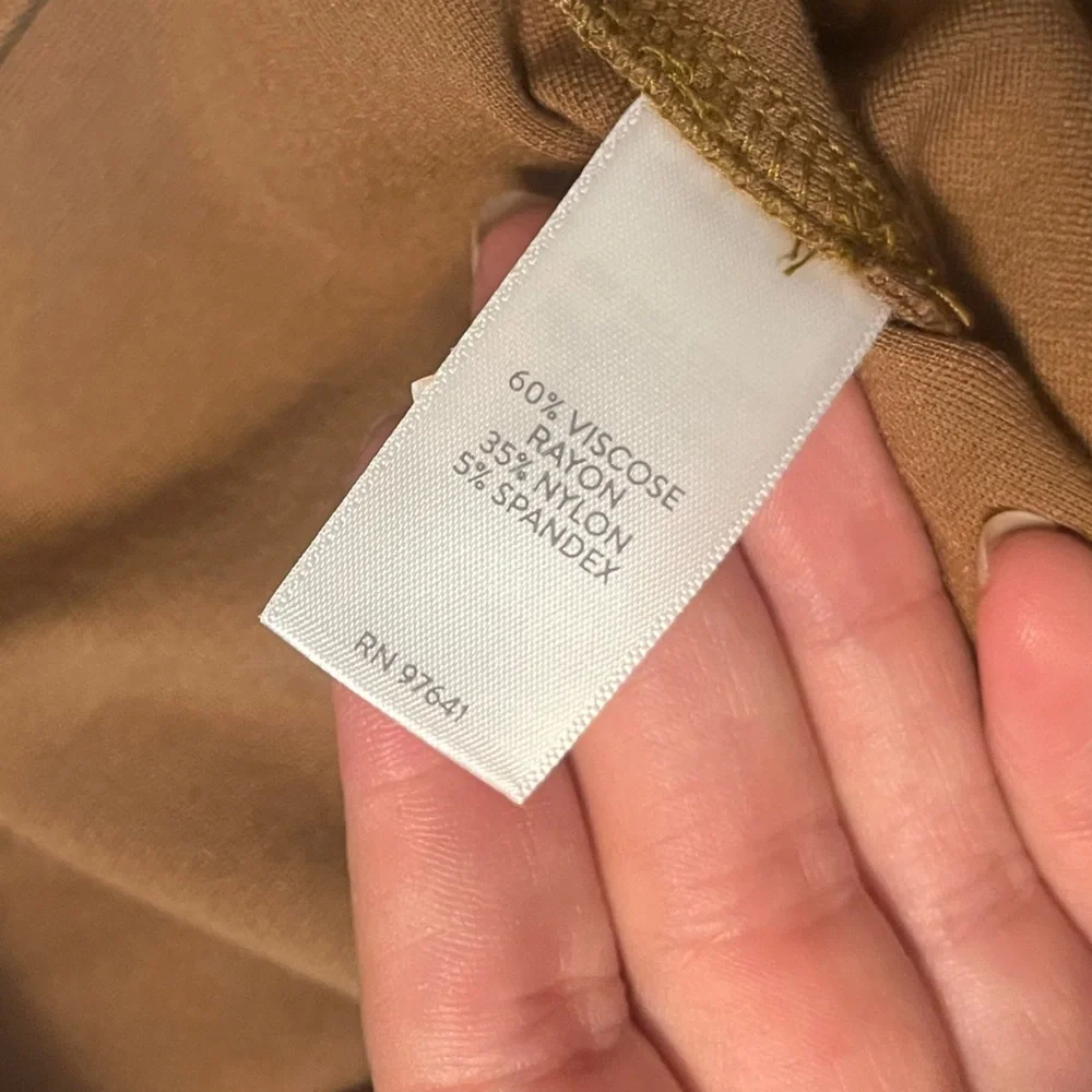 NWT J. Jill M Brown Acorn Fall Preppy Ponte Button Accent Work Office Skirt City